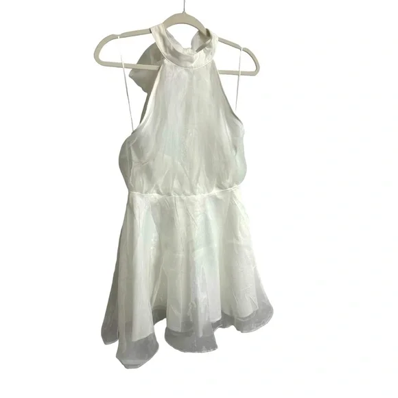 plunging halter mini dress Dropwaist Halter Mini Dress